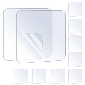 Double Sided Adhesive Mounting Pads,Clear Plastic Sheets for Gluing, Stickers, Labels,10 PCS 2.36 inch x 2.36 inch