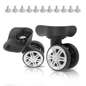 2 Pcs Luggage Caster Wheels, Replacement Plastic Luggage Wheels, Luggage Wheels Spinner Suitcase Wheels for Luggage Suitcase Trolley 360 Degree Rotation