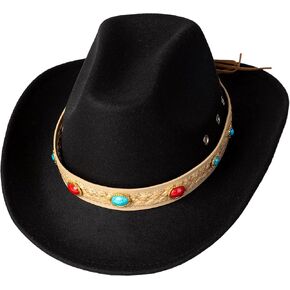 Womens Floppy Hat Wide Band Dress Up Cowgirl Hat