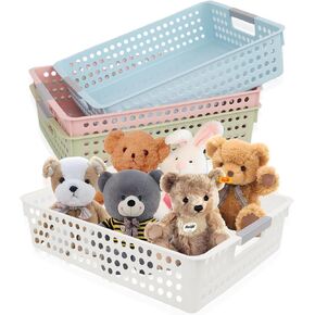 4A Paper Tray Organizer,4 Pack Paper Tray Durable Desk Storage Bins,Stackable School Supply Holder, Student Paper, Office Organizer & Teacher's Document Sorter (13.58"L x 10.23"W x 3.34"H) (Mixed 2)