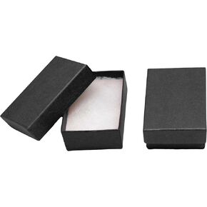 Novel Box® Made in USA Jewelry Gift Box in Black Kraft with Removable Cotton Pad 2.5X1.8X1 (Pack of 25) + Custom NB Pouch