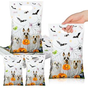 ReliThick 150 Pcs Halloween Trick or Treat Bags Halloween Goodie Bags Halloween Ghost Dog Bags Kits Ghost Themed Bulk Snack Bags Candy Bags for Kids Party Decorations Supplies Favors