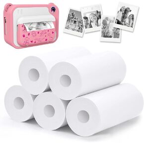 Kids Camera Refill Thermal Paper, 5 Rolls Printing Paper of Toddler Camera Instant Print, BPA Free, Suitable for Kids Digital Toys Camera (Width 2.28 Inches, Length 23.95 Feet)