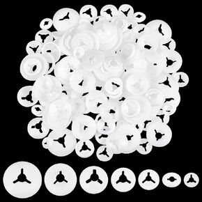 PH PandaHall 180PCS Safety Eyes Washers, 7 Sizes Craft Eyes Backs Flat Round Stuffed Crochet Eyes Gaskets Kawaii Eyes Washers for Teddy Bear, Amigurumi Craft, Puppet, Plush Animal Making