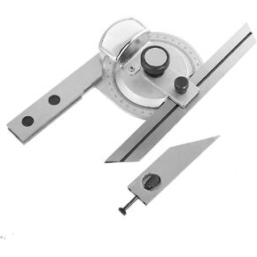 Universal Bevel Protractor, 360 Degree Measuring Range with Magnifying Glass for Measuring Internal and External Angles In Machining