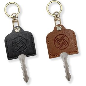2PCS Head Key Covers Caps, Leather Key Sleeves, Keychain, Stylish House Key Protector for Women Men