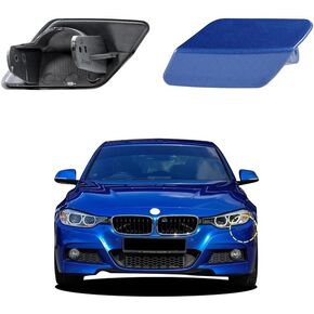 Car Front Bumper Headlight Washer Nozzle Cover Cap Compatible with BMW 3 F30 320 323 330 335 M-Sport 2013 2014 2015 2016 2017 2018 Headlight Cleaning Cover 51118056613 51118054179 Water Spray Cover