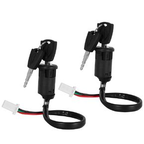 RUTU 4 Wire Ignition Switch Key Set for 50cc 90cc 110cc 125cc TaoTao Sunl Coolster Apollo Chinese ATV Pit Dirt Bike Scooter Pocket Motorcycle Quad Go Kart 4 Wheeler Parts 2 Pack