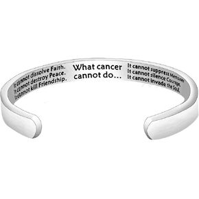 MAOFAED Cancer Survivor Gift Cancer Fighter Gift What Cancer Cannot Do Cancer Awareness Inspirational Gift Cancer Awareness Bracelet for Her