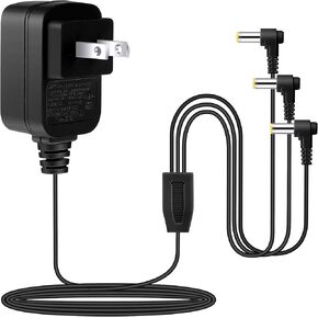 Sumind AC/DC Adapter Compatible with Lemax Lighted Accessory # 74254 94563 94565 94566 94527 94564, 4.5V 3 Output Power Adapter for Christmas Village Halloween Spooky Town Power Supply Charger(Black)