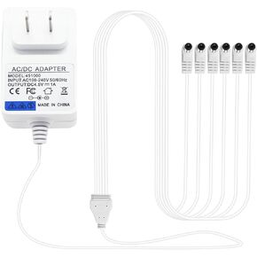 6-Output 4.5V AC/DC Power Adapter for Lemax Lighted Accessory 94566 94563 94564 94565 74295 74269 74707 44242 84428 Christmas Halloween Village Spooky Town Lights Micro Lighting Building Decoration