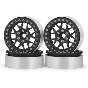 4Pcs Aluminum 2.2inch Beadlock Wheels Rims 25mm for 1/10 Axial SCX10 TRX4 RBX10 AXI03005 Wraith 90053 90048 RC Crawler Car