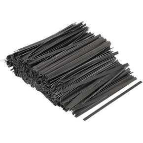 PATIKIL Twist Ties 4" Paper Closure Tie for Party Tying Gift Bags, Candy, Bread, Arts Crafts Black Pack of 500