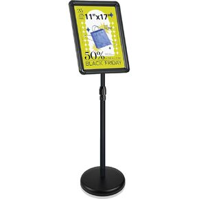 Sign Stand for Display 11"x 17",Floor Standing Sign Holder Stand for Sign,Adjustable Height Portable Pedestal Sign Holder Sign Stands for Display Poster/Signage,Horizontal Vertical Display