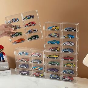 inout 1/64 Toy Car Display Case Compatible with Hot Wheels,Clear Acrylic Hot Wheels Display Case,Matchbox Car Storage Box,hot Wheels Storage Case with Dust Cover