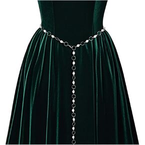 L'VOW Concho Western Belt for Women Medieval Waist Metal Chain Belt Cowgirl Renaissance Outfit