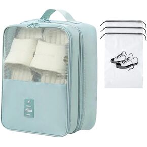 Shoe Bags for Travel, Holds 3 Pair of Shoes, Travel Essentials with 3 Pieces Clear Shoe Travel Bags for Packing, Shoe Storage Bag for Flying and Daily Use, for Men and Women (Beige)