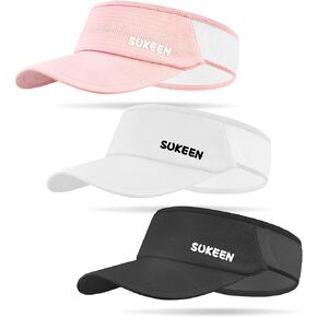 Sukeen 3 Packs Kids Sun Visor Hats for Girls Boys,Lightweight Sports Hat UPF50+ Sun Hat Cooling Headwear Visor for Outdoors