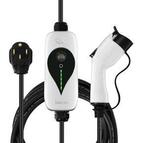 SAE J1772 Portable Level 2 EV Charger, 40 Amp, 90-260V, 9.6KW, Charging Cable with NEMA 14-50 Male Plug Home Charging, Indoor/Outdoor ev Charge Station Charge Gun