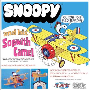 ATLANTIS TOY & HOBBY Plastic Model Kit-Snoopy and His Sopwith Camel, Red