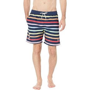 U.S. Polo Assn. USPA Multi Stripe Swim Shorts Classic Navy LG