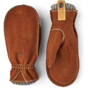 Hestra Unisex Oden Nubuck Mitt, Insulated Suede Leather Mittens with Wool Liner, Winter Hiking & Outdoor Use for Men & Women