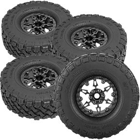 RC Carbon Fibre 1.9in Beadlock Wheel Rim&1.9in Tires Tyres for 1/10 SCX10 SCX10II SCX10III 90046 TRX4 D90.1.9in Tires Tyres Aolly Wheel Hub Rim Wheel Rim 1.9inch Beadlock.(Style A)