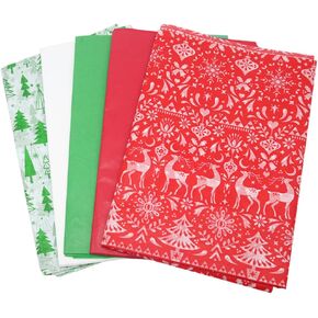 BAISDY 80 Sheets Christmas Tissue Paper for Gift Bags Bulk, Christmas Wrapping Paper for Gift Bags, Gift Boxes, Xmas Wrapping Bags, 50x50cm