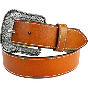 TOPACC Western Belts for Men Women Cowboy Belt Genuine Leather Cowgirl Belt Classic Casual Belt for Jeans Pants Dress