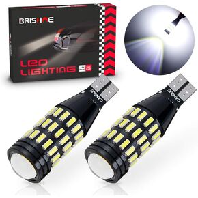 1500 Lumens Extremely Bright Canbus Error Free 921 912 906 904 T15 W16W LED Bulbs 51-SMD 4014 LED Chipsets with Projector for Backup Reverse Lights, 6500K Xenon White (Pack of 2)