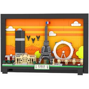 TUTU&LELE Postcard Paris, 3D Wall Art Craft Kit, Wall Art Architecture Skyline Model Kit, Office Home Décor, Architecture Building Blocks for Adults and Kids (598Pieces)