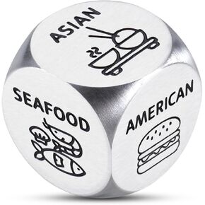 Stocking Stuffers for Women Men Adults, Christmas for Women Men, Anniversary Steel Food Dice Gifts for Couples Girlfriend Boyfriend Wife Husband Santa Swap Gift Exchange Dice White Elephant Gifts