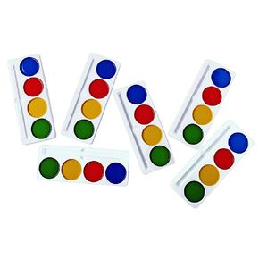 Colorations Best Value Jumbo Washable Watercolors, Set of 6 Refills – Watercolor Paint for Kids, Includes Green, Yellow, Red, and Blue – Washable Paint for Classroom and Home Learning