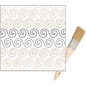Quilting Pantographs Pattern Paper Roll - for Longarm Quilting Machines - Easy Swirls Design Quilt Pantograph - Set Includes Long Arm Quilters Sewing Machine Rails and Tracks Cleaning Brush