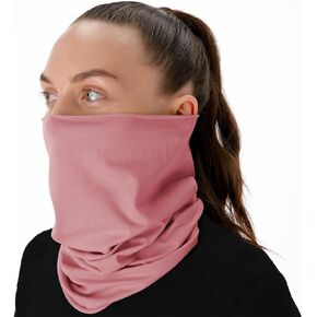 Organic Cotton Breathable Summer Neck Gaiter for Men and Women Cooling Balaclava Bandana Cover Face Scarf for Outdoor Activities (Desert Rose, 2 pack)