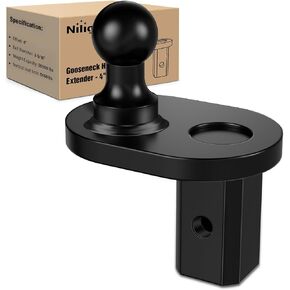 Nilight Gooseneck Ball Extender 4" Offset Ball Compatible with B&W Trailer Hitches Turnoverball Heavy Duty 2-5/16 Inch Ball 20000 lbs GTW 5000 lbs VTW (GNXA4085)