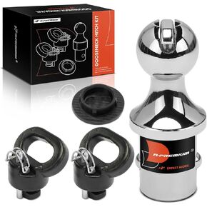 A-Premium 2-5/16 Inch Gooseneck Trailer Hitch Ball Kit 30,000 lbs GTW/7,500 lbs VTW Compatible with Dodge and Ram 2500 2014-2024, 3500 2013-2024 - Replace# 60618