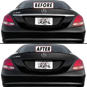 SlickMod Chrome Delete Blackout Vinyl Overlay for 2015-2021 Mercedes C Class Trunk Trim (Gloss Black)