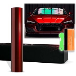 12"x60" (1FTx5FT) Dragon Blood Red PET Liquid Metallic Gloss Vinyl Wrap Auto Car Sticker Decal Film Sheet Bubble Free Air Release Technology with Tool Kit