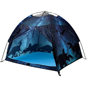 Kids Play Tent Lucky Castle Playhouse for Boys and Girls Easy Fun Dome Tent Camping Playground Pop Up Tent for Kids Indoor and Outdoor Imaginative Play Perfect Kid's Gift (Black Dinosaur)