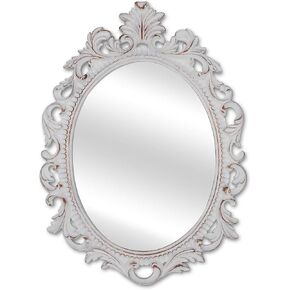 SIMON'S SHOP Oval Mirror Antique Style Decorative Mirrors for Wall, 18.3 x 13 inches, Silver, Vintage Decor