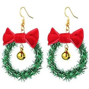 Christmas Earrings Lovely Bow Christmas Tree Snowflake Earrings Christmas Bell Light Bulbs Hoop Earrings Costume Prom Christmas Jewelry