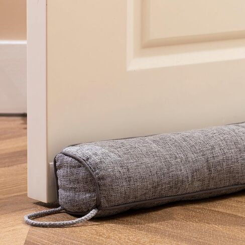 Sunolga 36 Inch Heavy Duty Door Draft Stopper, Sturdy Linen Sound Proof Draft Guard for Doors and Windows, Easy Install Under Door Noise Air Stopper for Gaps Up to 3 Inch, Gray in Saudi Arabia