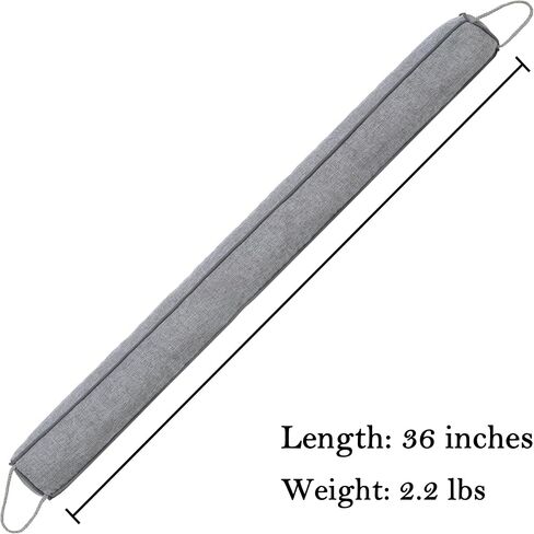 Sunolga 36 Inch Heavy Duty Door Draft Stopper, Sturdy Linen Sound Proof Draft Guard for Doors and Windows, Easy Install Under Door Noise Air Stopper for Gaps Up to 3 Inch, Gray in Saudi Arabia