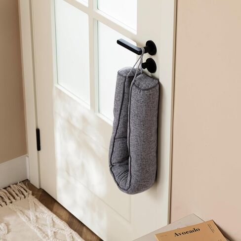 Sunolga 36 Inch Heavy Duty Door Draft Stopper, Sturdy Linen Sound Proof Draft Guard for Doors and Windows, Easy Install Under Door Noise Air Stopper for Gaps Up to 3 Inch, Gray in Saudi Arabia