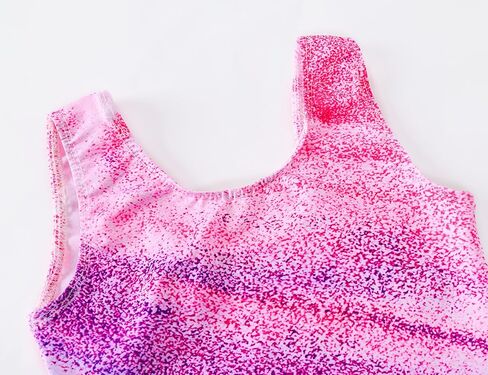 TENVDA Bundles of Gymnastics Leotards for Girls 5-6 Years Old Pink Blue Marble and Stripes Print Sleeveless Tumbling Outfit Matching Shorts Sets in Kuwait