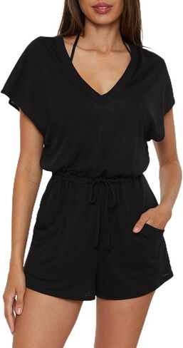BECCA womens Beach Date Romper, V-neck, Casual, Beach Cover Ups for Women in Saudi Arabia