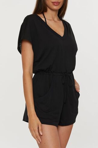 BECCA womens Beach Date Romper, V-neck, Casual, Beach Cover Ups for Women in Saudi Arabia