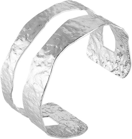 HZMAN Cuff Bracelets for Women Wide Bangle Bracelet Adjustable Open Wrist Cuff Bracelet Jewelry Gift in Saudi Arabia