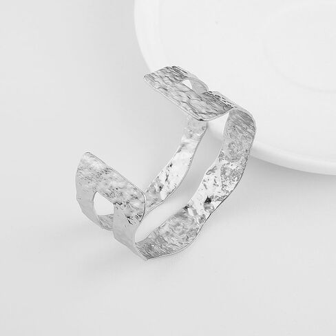 HZMAN Cuff Bracelets for Women Wide Bangle Bracelet Adjustable Open Wrist Cuff Bracelet Jewelry Gift in Saudi Arabia